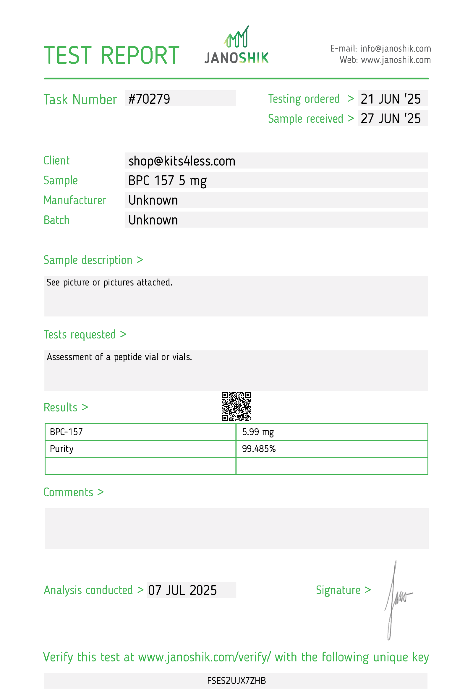 Test Report #70279