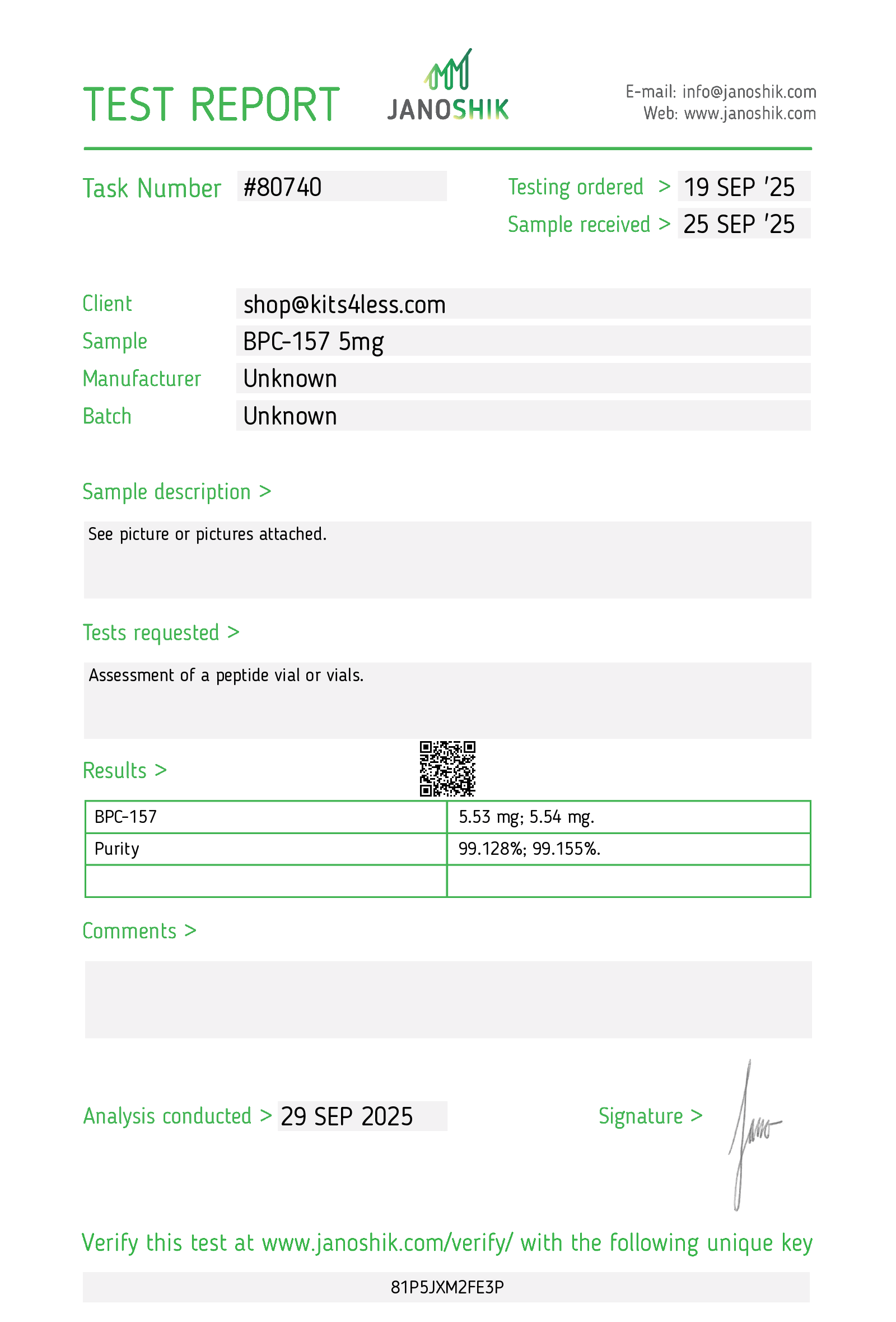 Test Report #80740
